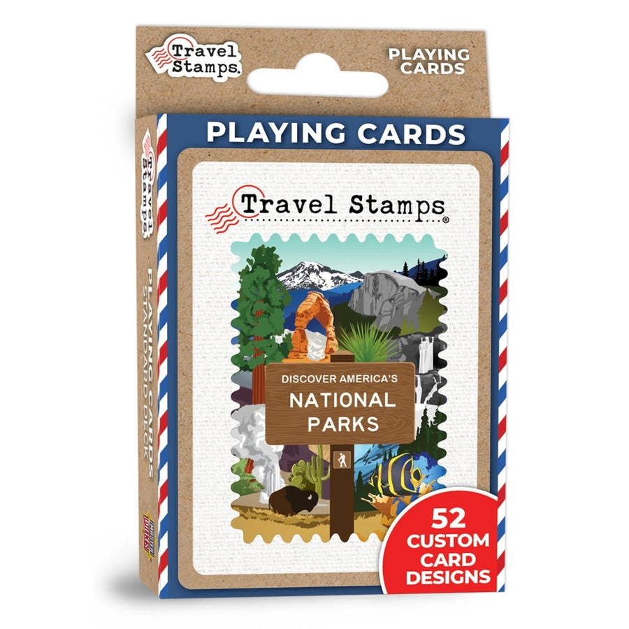 National Parks Travel Stamps Playing Cards - 54 Card Deck Image 1