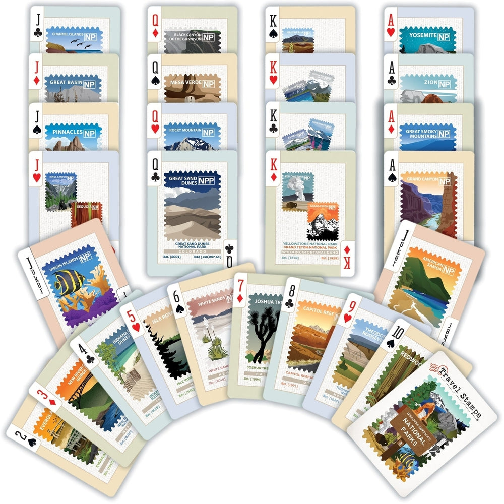 National Parks Travel Stamps Playing Cards - 54 Card Deck Image 2