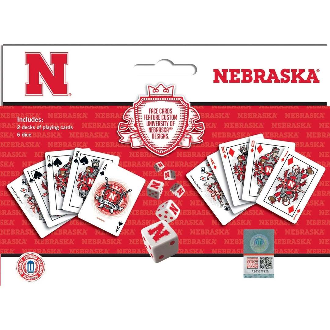 Nebraska Cornhuskers - 2-Pack Playing Cards and Dice Set Image 3