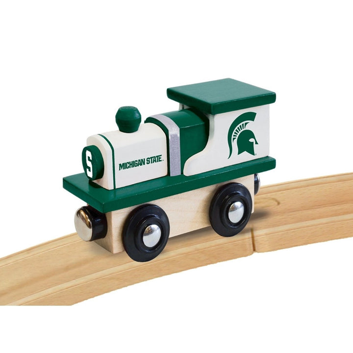 Michigan State Spartans Wooden Toy Train Engine NCAA Team Colors Officially Licensed Image 4