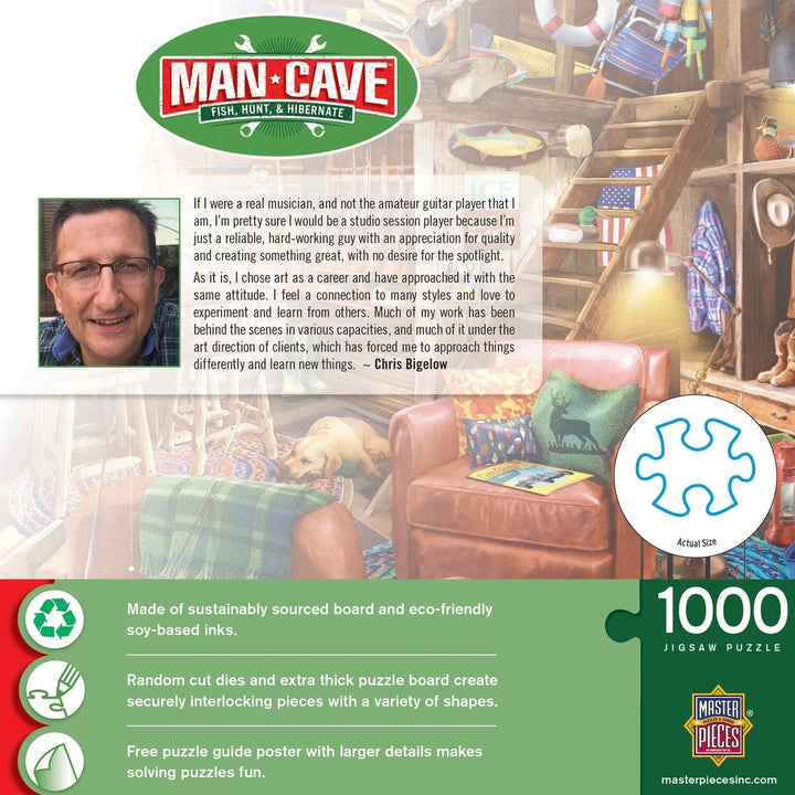 Man Cave - Fish, Hunt, & Hibernate 1000 Piece Puzzle Image 3