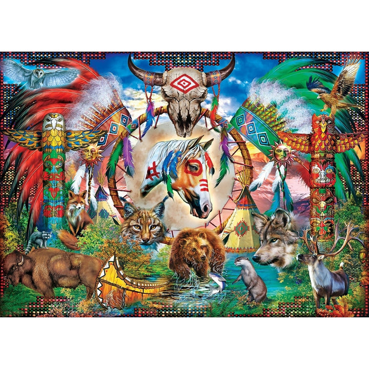 Masterpiece Gallery - Tribal Spirit Animals 1000 Piece Jigsaw Puzzle Image 2