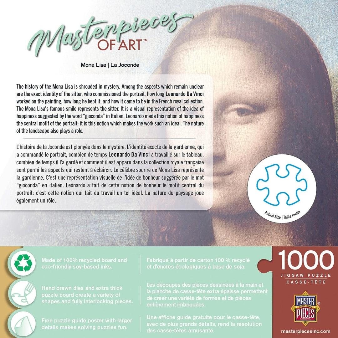 Masterpieces of Art - Mona Lisa 1000 Piece Puzzle Image 3