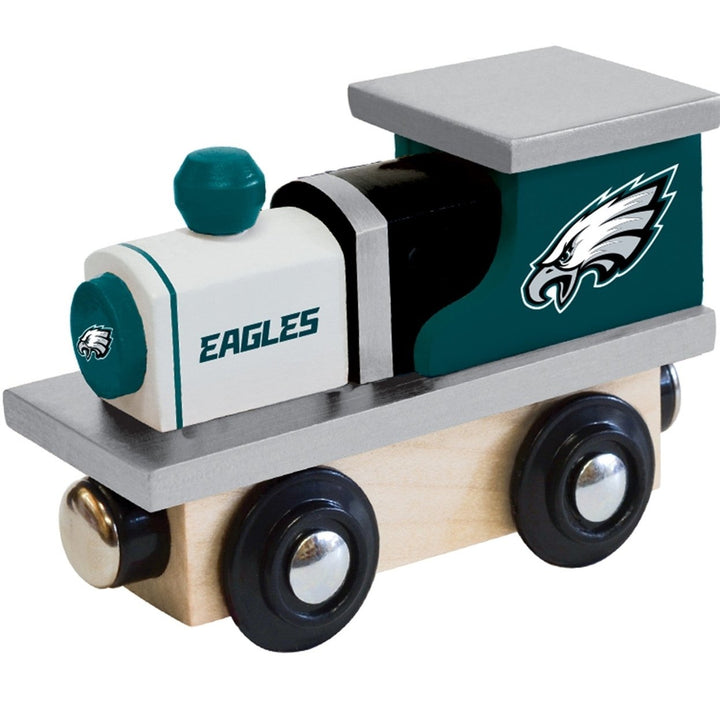 Philadelphia Eagles Wooden Toy Train Engine NFL Licensed Kids Compatible Track Image 1