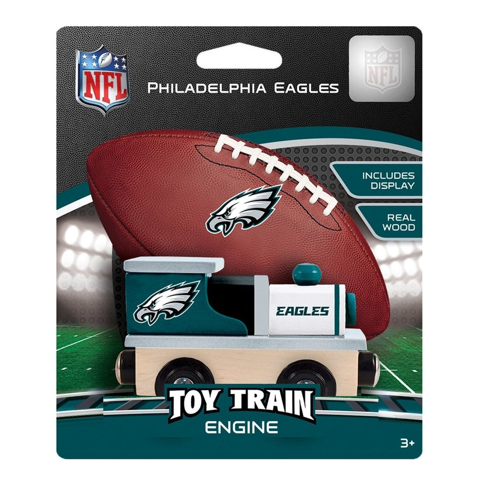 Philadelphia Eagles Wooden Toy Train Engine NFL Licensed Kids Compatible Track Image 2