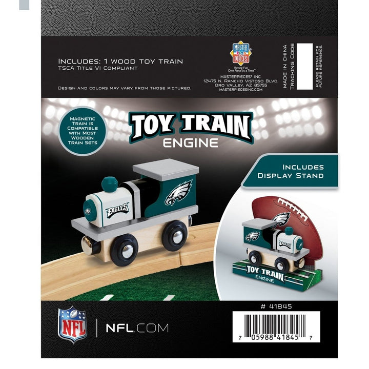 Philadelphia Eagles Wooden Toy Train Engine NFL Licensed Kids Compatible Track Image 3