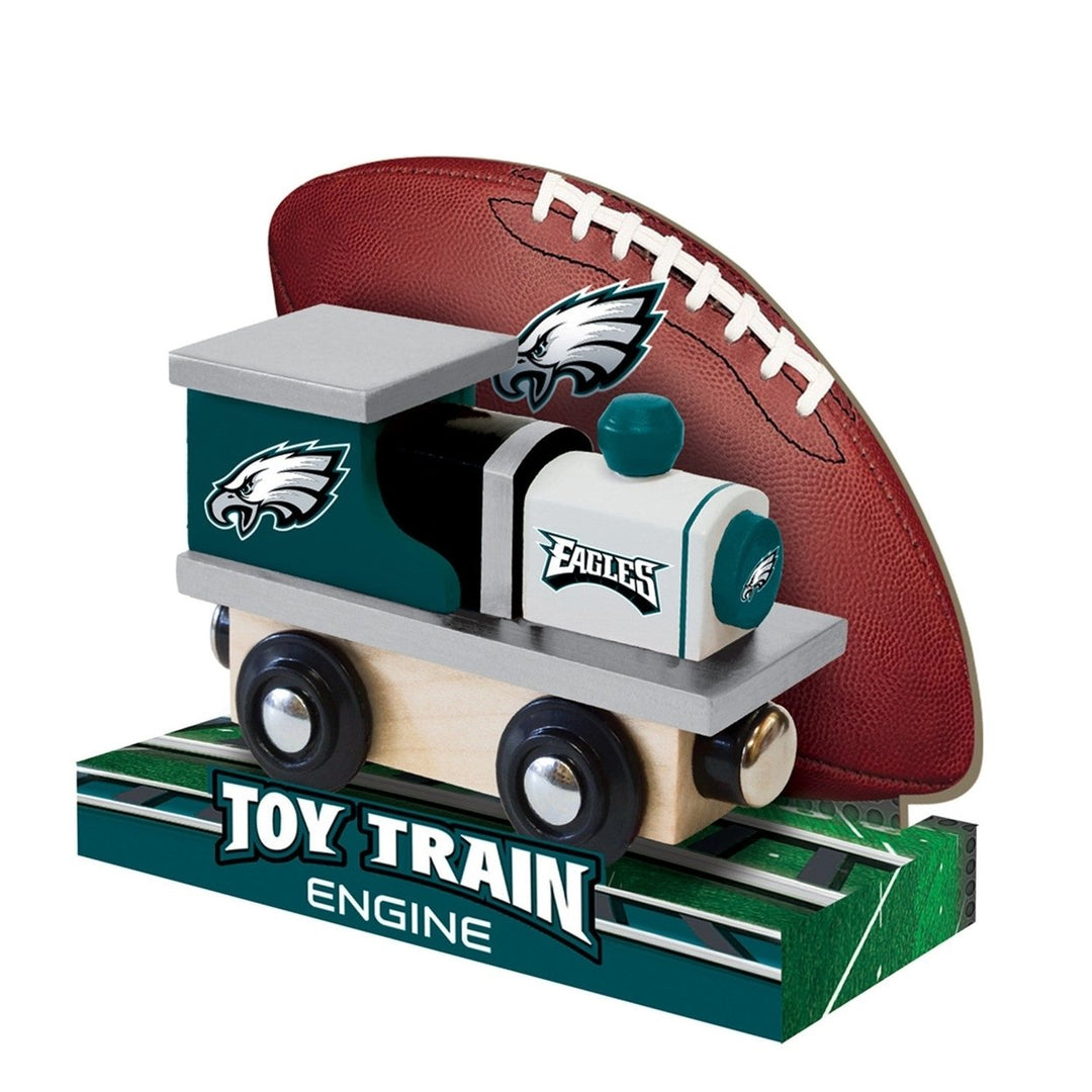 Philadelphia Eagles Wooden Toy Train Engine NFL Licensed Kids Compatible Track Image 4