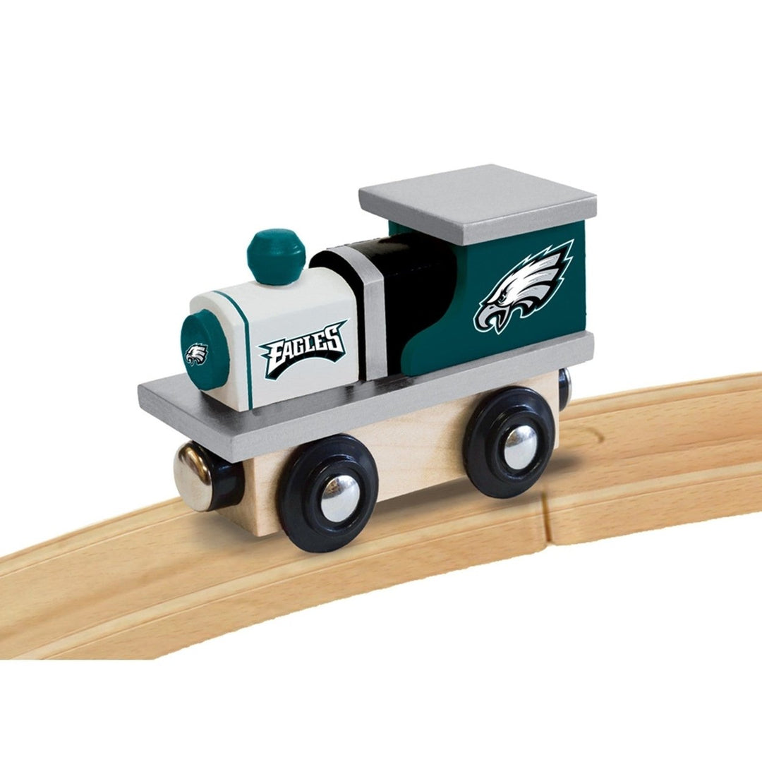 Philadelphia Eagles Wooden Toy Train Engine NFL Licensed Kids Compatible Track Image 4