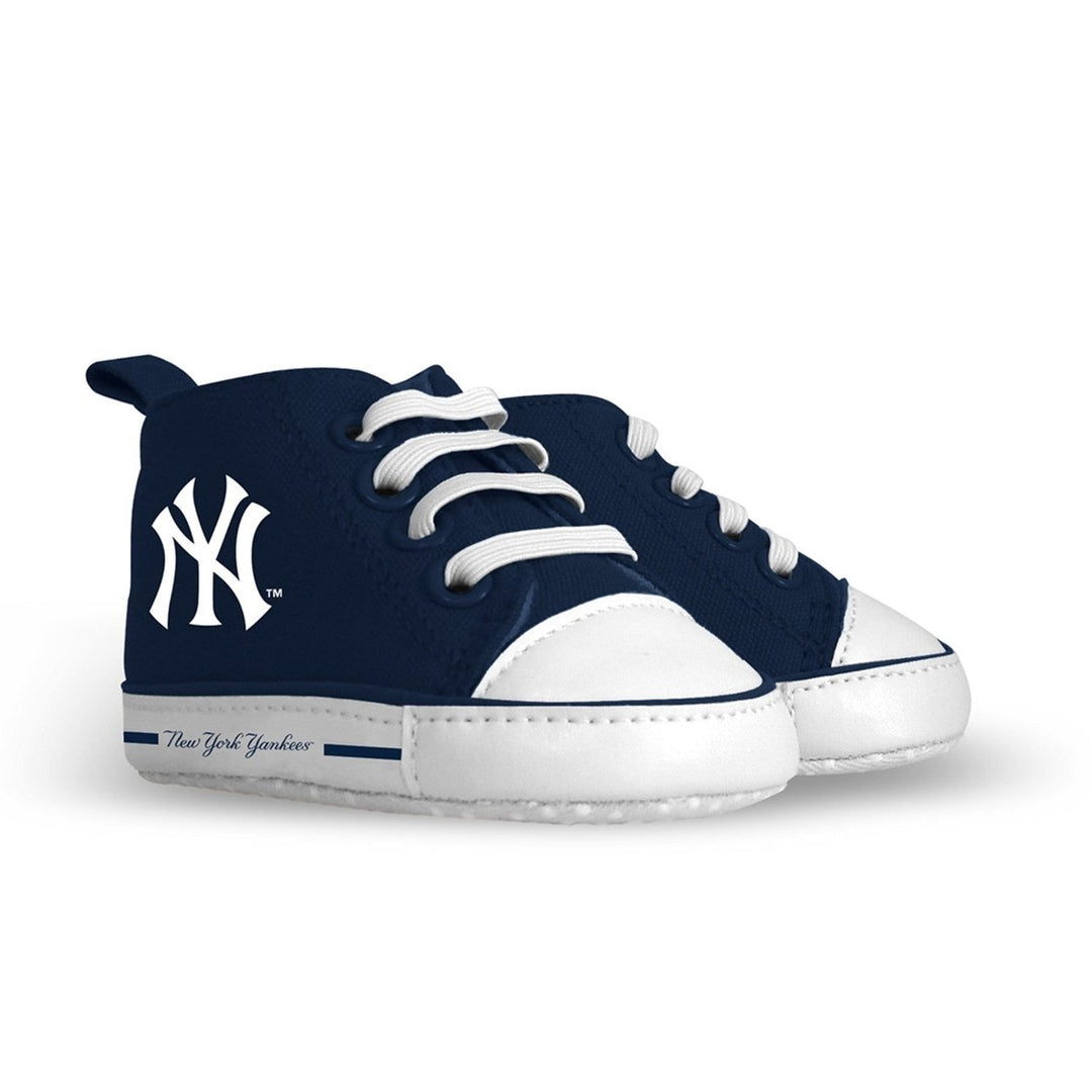 York Yankees Baby Shoes High Top Pre-Walkers Grippers Soft Fabric Unisex Image 1