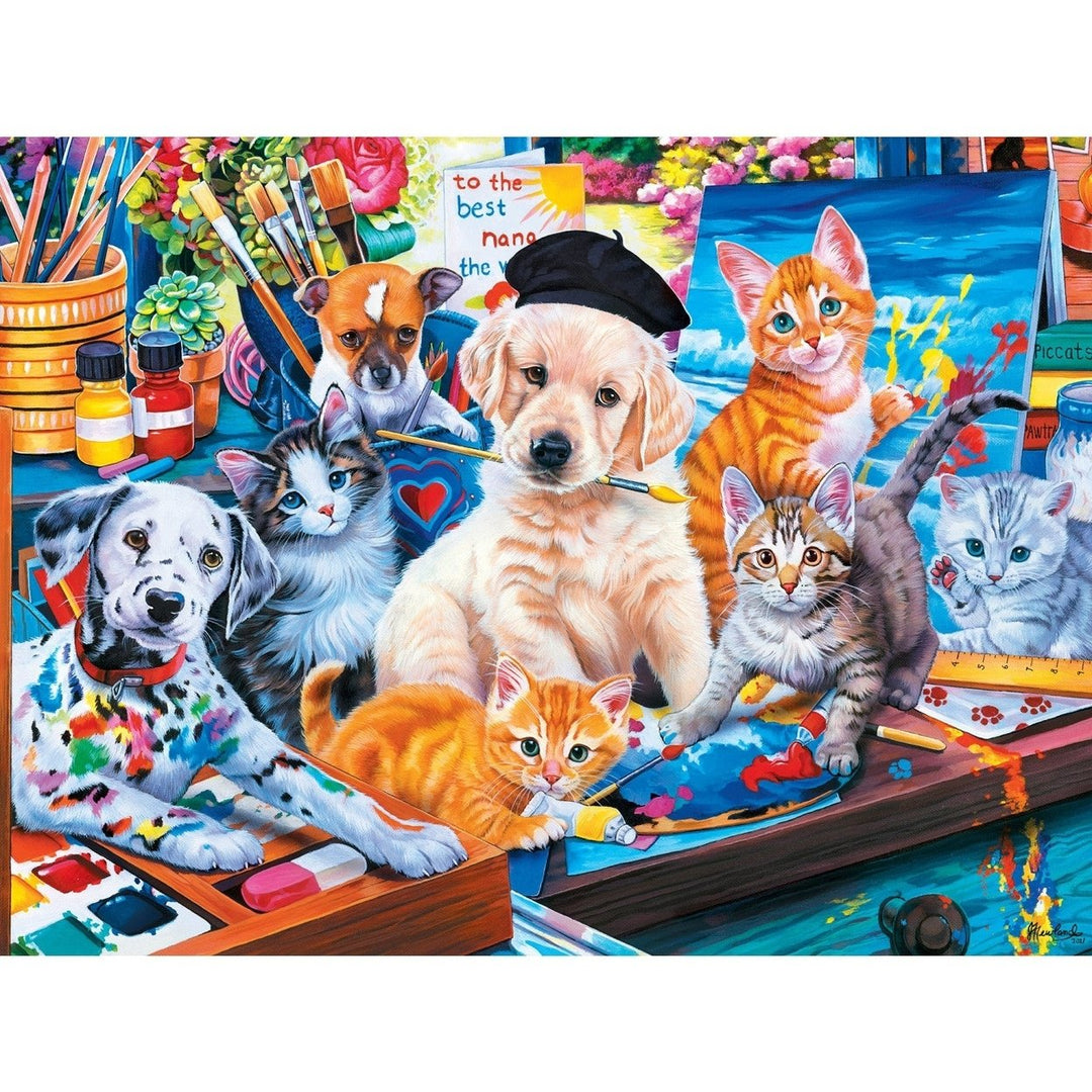 Playful Paws 300 Piece EZ Grip Jigsaw Puzzle Arts and Crafts Puppy Kitten Fun Image 2