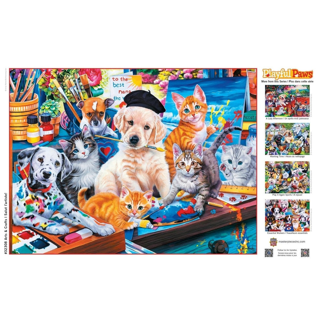 Playful Paws 300 Piece EZ Grip Jigsaw Puzzle Arts and Crafts Puppy Kitten Fun Image 4