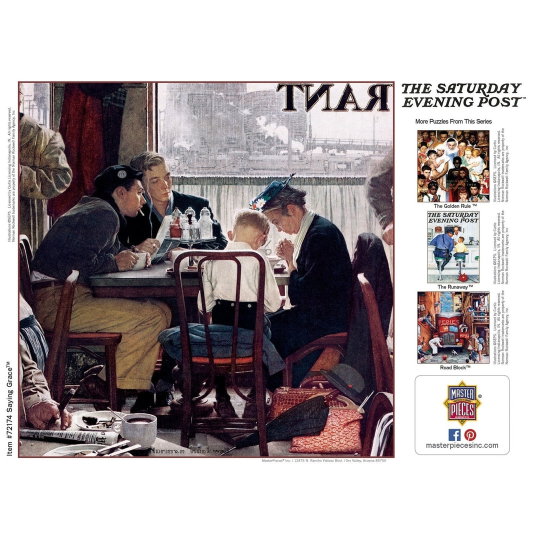 Saturday Evening Post - Saying Grace 1000 Piece Jigsaw Puzzle Image 4