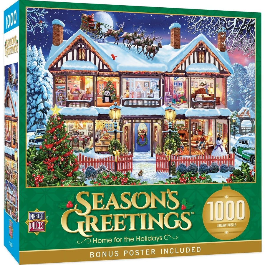 MasterPieces 1000 Piece Jigsaw Puzzle Home for the Holidays Eco-Friendly 19.25x26.75 Image 1