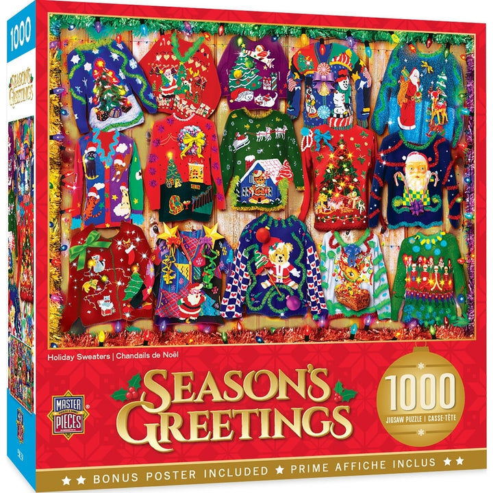 Seasons Greetings - Holiday Sweaters 1000 Piece Puzzle Image 1