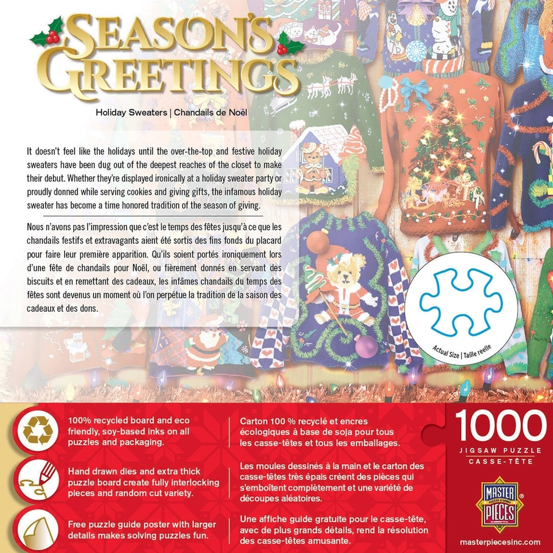 Seasons Greetings - Holiday Sweaters 1000 Piece Puzzle Image 3