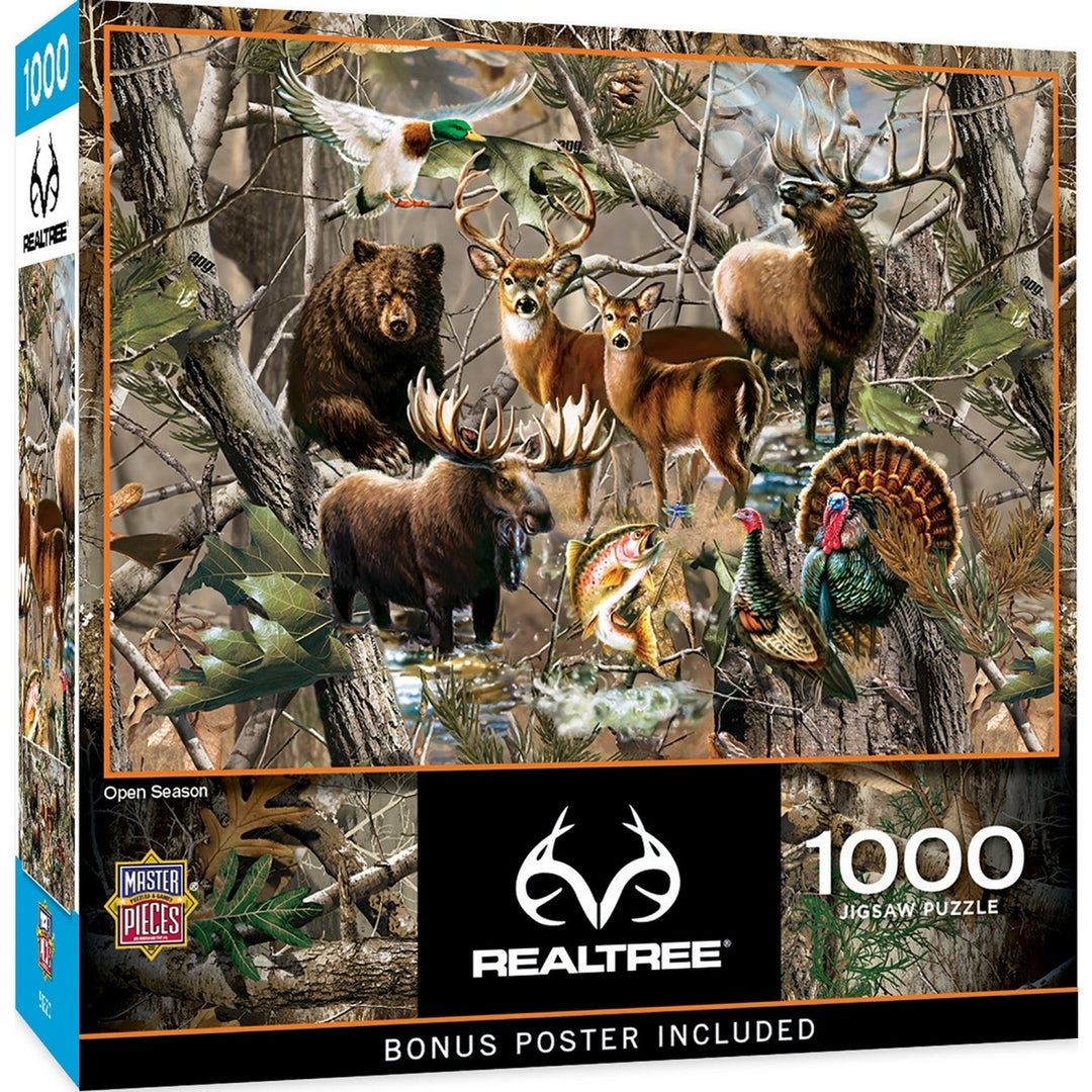 Realtree Open Season 1000 Piece Jigsaw Puzzle Dona Gelsinger Nature Art Image 1