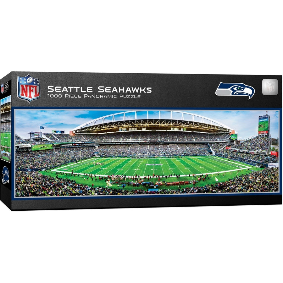 Seattle Seahawks 1000 Piece Jigsaw Puzzle Center View NFL Panoramic 13x39 Image 1