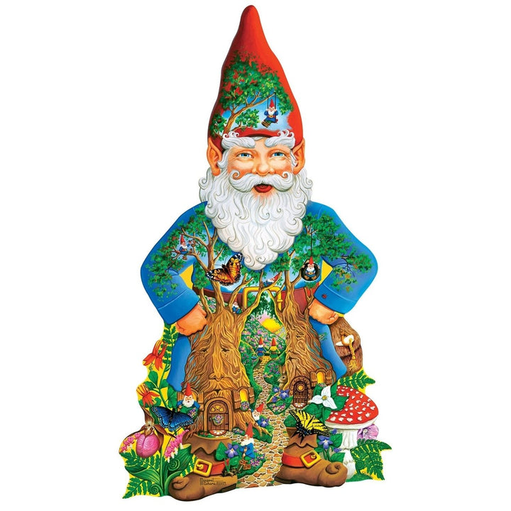 MasterPieces Garden Gnome 500 Piece Shaped Jigsaw Puzzle Eco-Friendly Chipboard Image 2