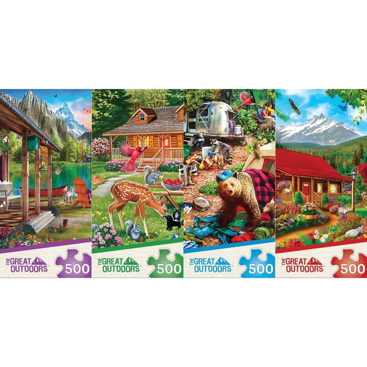 Space Savers - Great Outdoors 4-Pack 500 Piece Jigsaw Puzzle Assortment Image 1