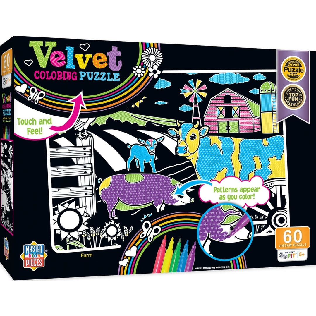 Velvet Coloring - Farm 60 Piece Jigsaw Puzzle Image 1