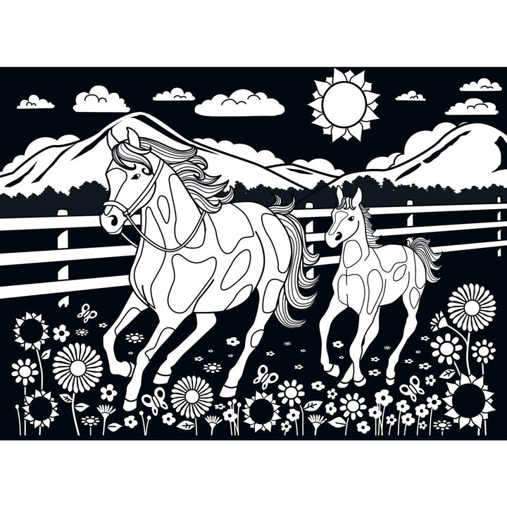 Velvet Coloring - Horse and Pony 60 Piece Jigsaw Puzzle Image 2