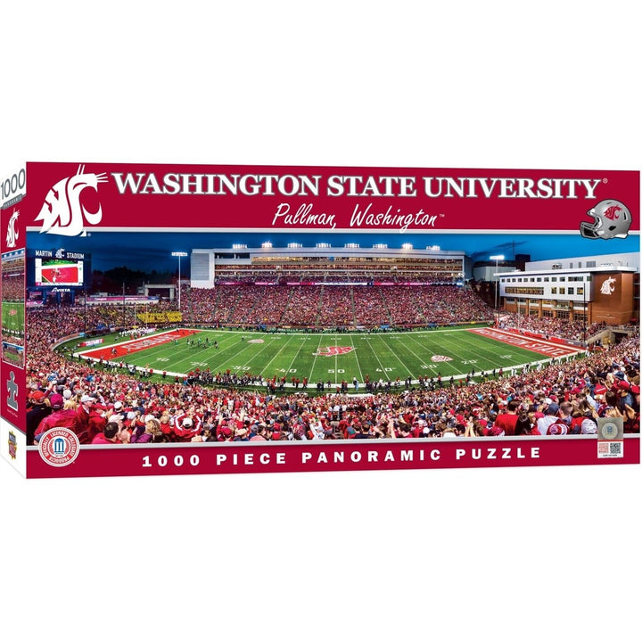 Washington State Cougars 1000 Piece Panoramic Jigsaw Puzzle Made in USA Image 1