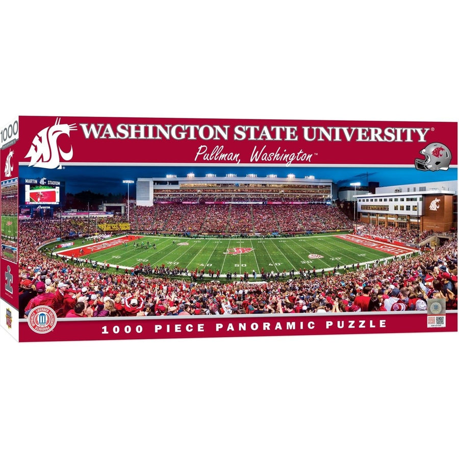 Washington State Cougars 1000 Piece Panoramic Jigsaw Puzzle Made in USA Image 1