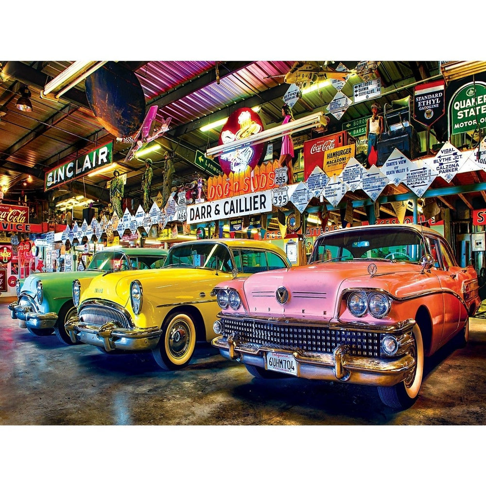 MasterPieces 750 Piece Wheels Jigsaw Puzzle Three Beauties Classic Cars Art Image 2