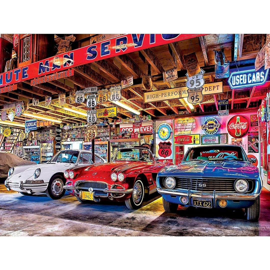 MasterPieces Wheels 750 Piece Jigsaw Puzzle Classic Sports Cars 18x24 Inches Image 2