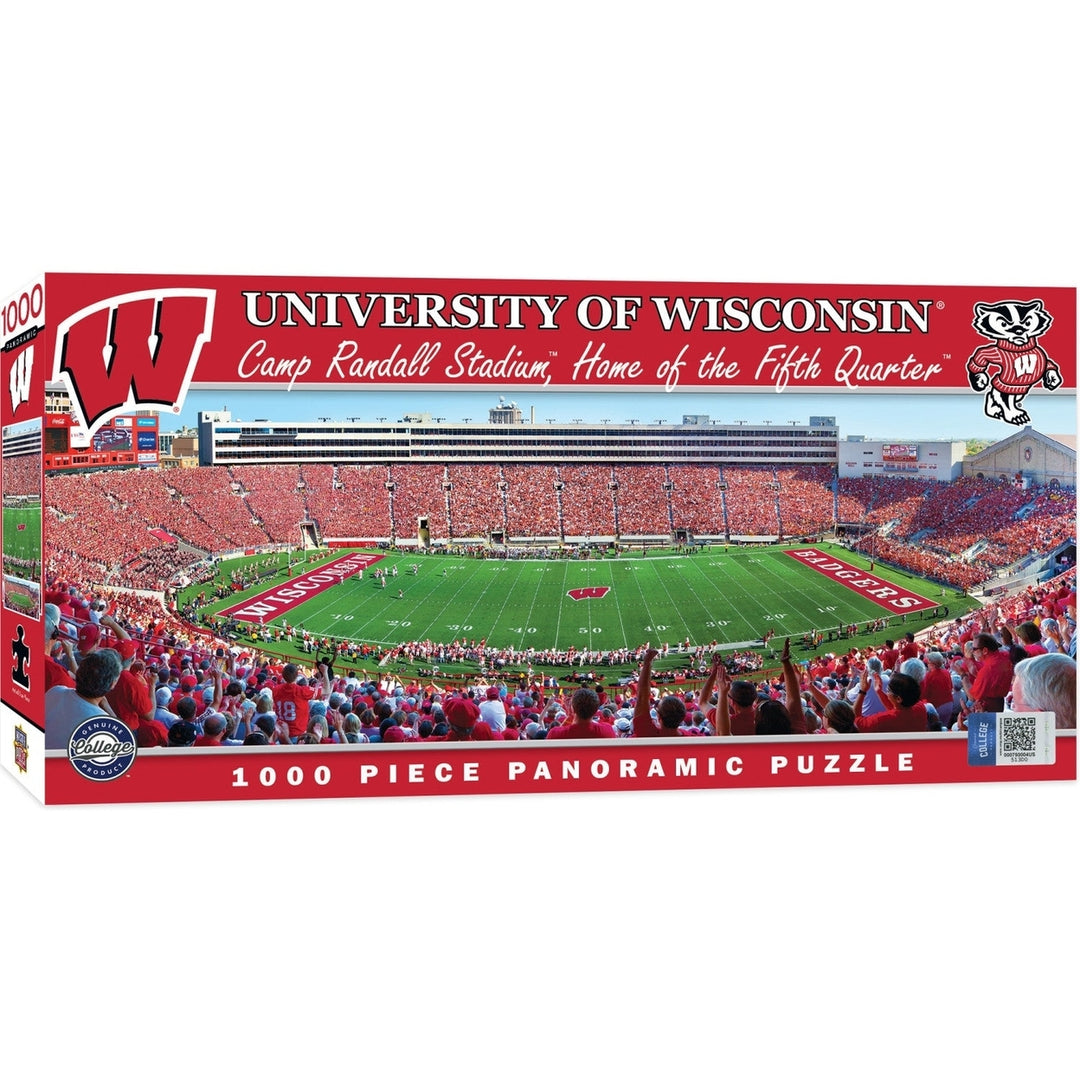 Wisconsin Badgers 1000 Piece Panoramic Jigsaw Puzzle Camp Randall Stadium Image 1