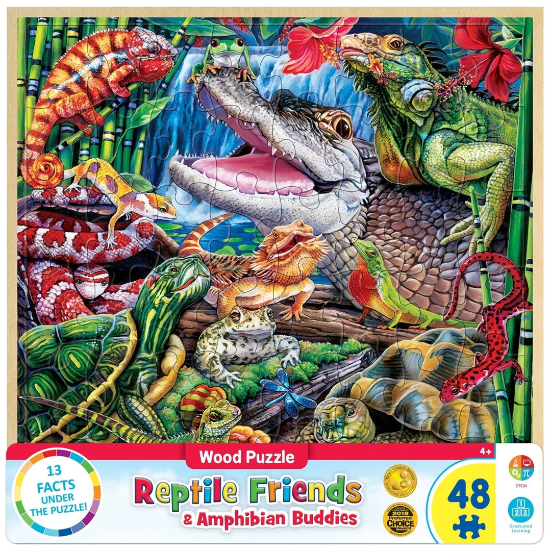 Wood Fun Facts - Reptile Friends 48 Piece Wood Puzzle Image 1