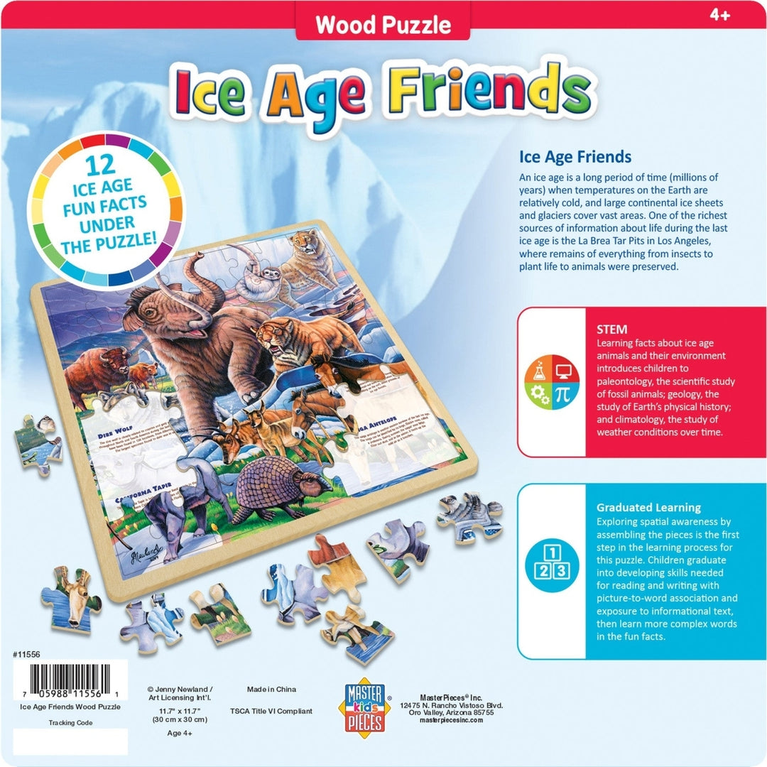 Wood Fun Facts - Ice Age Friends 48 Piece Wood Jigsaw Puzzle Image 3