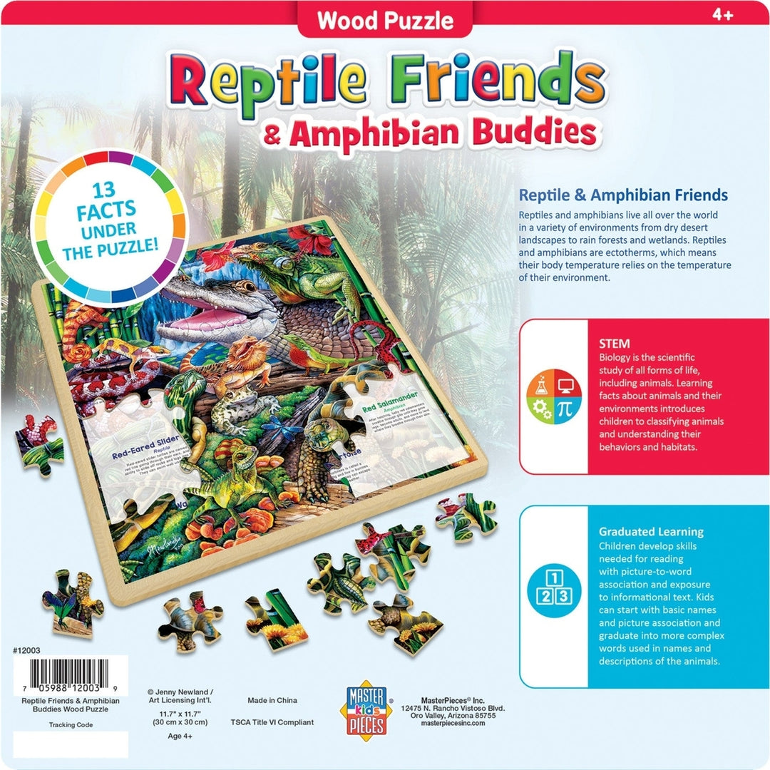 Wood Fun Facts - Reptile Friends 48 Piece Wood Puzzle Image 3