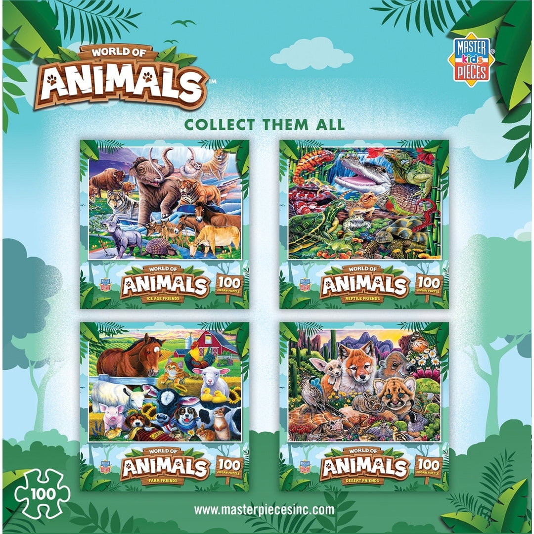 MasterPieces 100 Piece Jigsaw Puzzles World of Animals 4 Pack Kids Puzzles Image 3