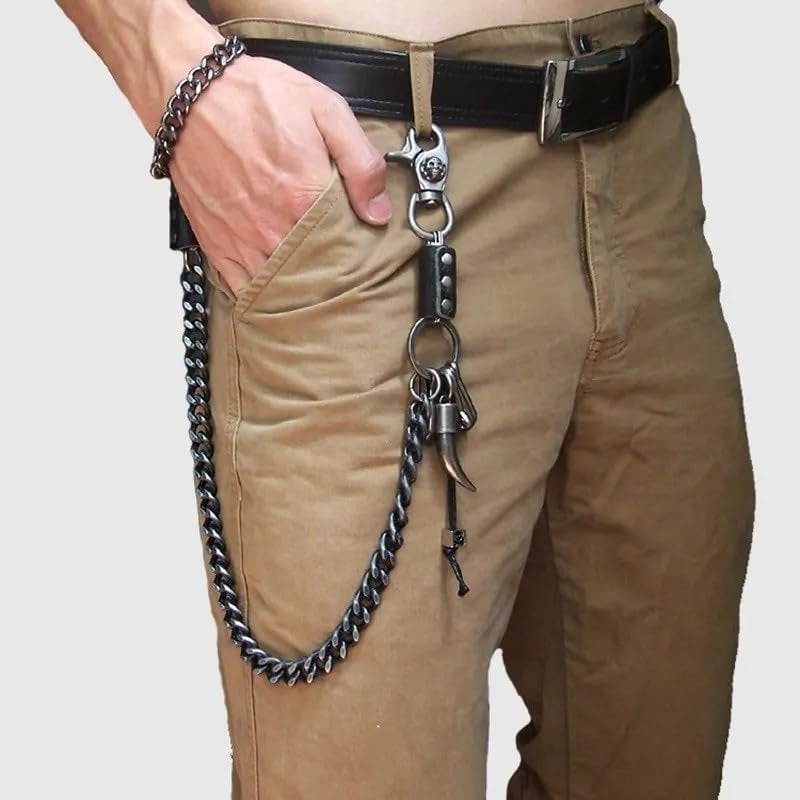 Wallet Chain Biker Hip Hop Punk Bullet Skull Pant ChainHeavy Waist Chain Suitable for Belt LoopPurse and Wallet Image 2