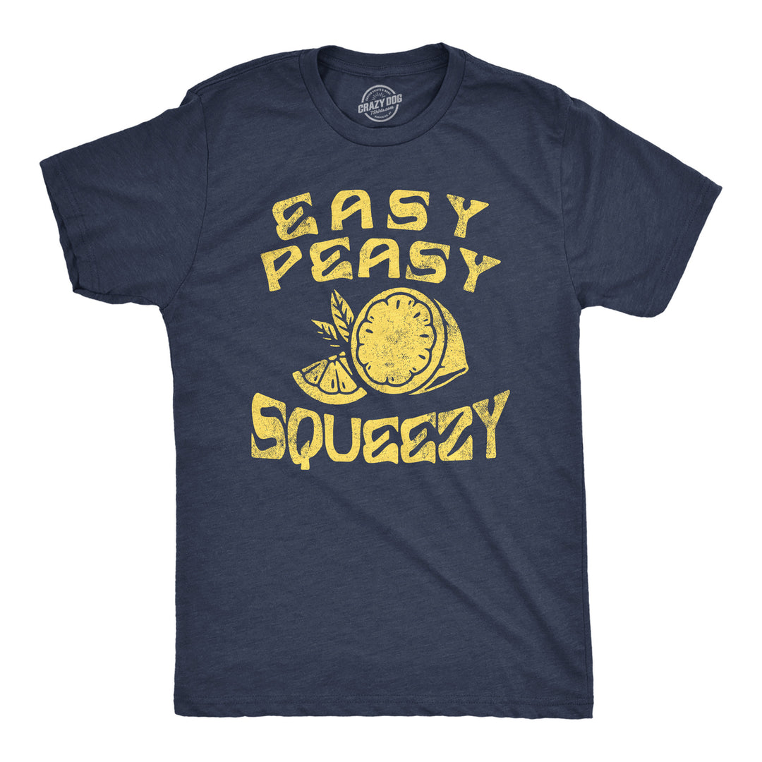 Mens Easy Peasy Lemon Squeezy T Shirt Funny Relaxed Lemons Saying Joke Tee For Guys Image 1