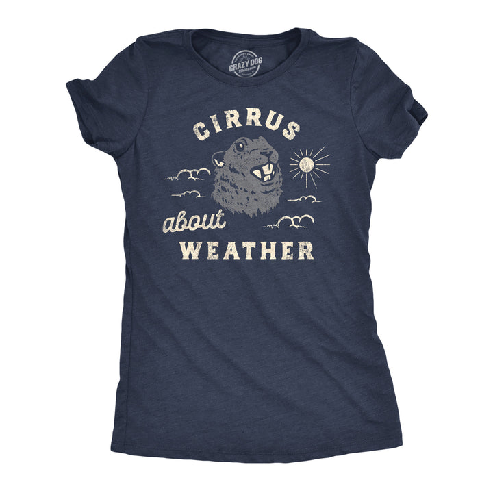 Womens Cirrus About Weather T Shirt Funny Ground Hogs Day Cloudy Shadow Joke Tee For Ladies Image 1