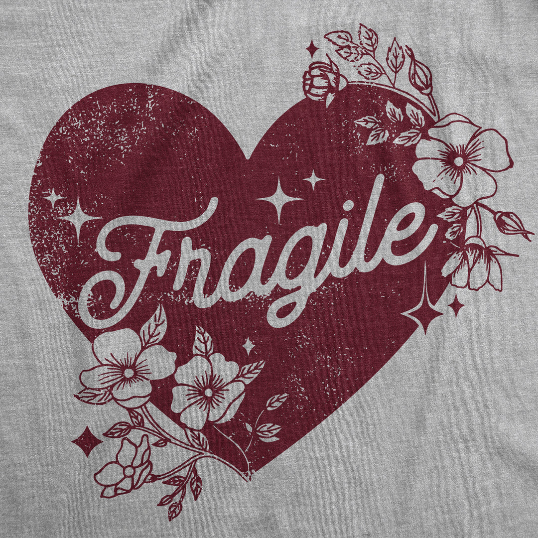 Mens Fragile Heart T Shirt Funny Valentines Day Delicate Sensitive Joke Tee For Guys Image 2