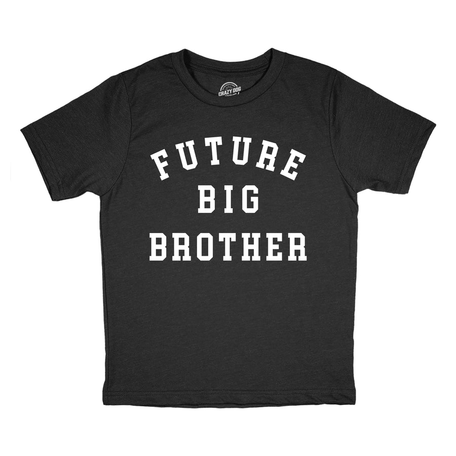 Youth Future Big Brother T Shirt Funny Sibling New Baby Joke Tee For Kids Image 1