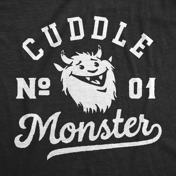 Mens Cuddle Monster T Shirt Funny Snuggling Hugging Joke Tee For Guys Image 2