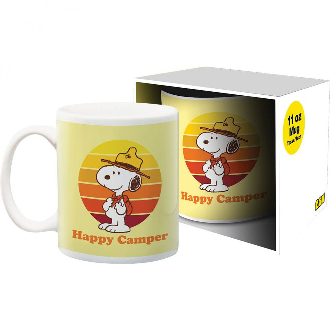 Peanuts Beagle Scouts Happy Camper Retro Gradient 11oz Ceramic Mug Image 1