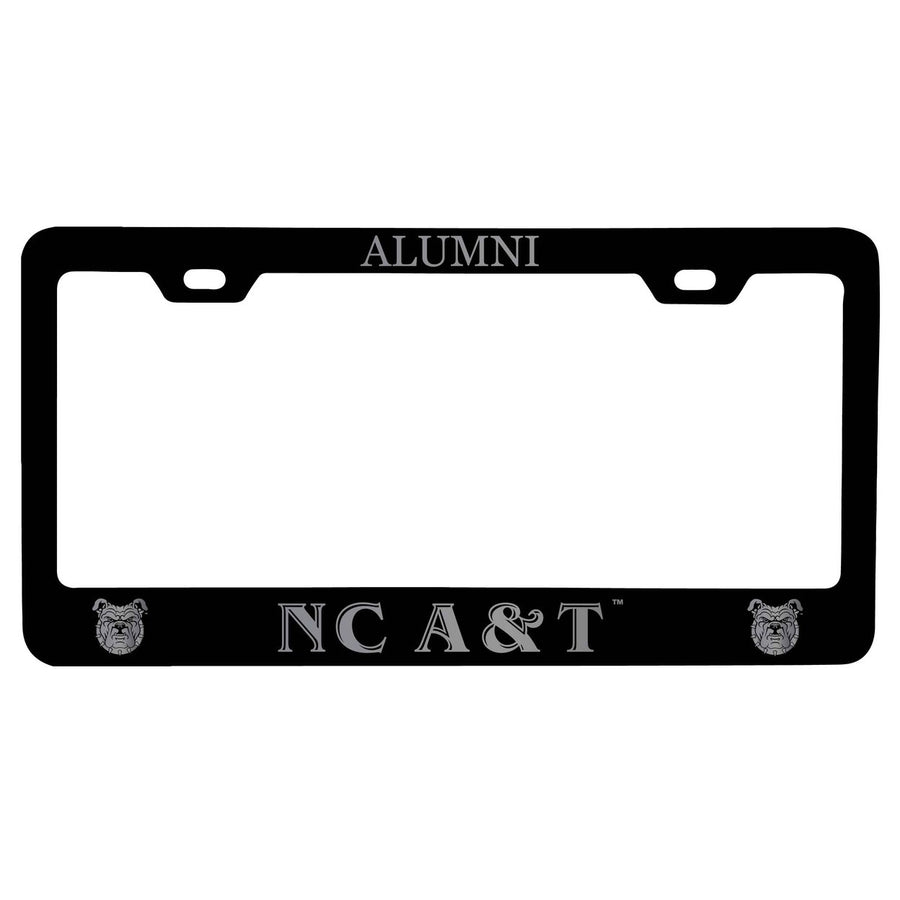 North Carolina AandT State Aggies NCAA Laser-Engraved Metal License Plate Frame - Choose Black or White Color Image 1