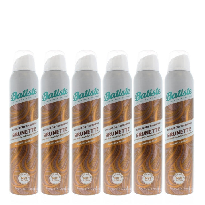 Batiste Dry Shampoo Brunette 200ml 6-Pack Instant Hair Refresh Color Cleanse Image 1