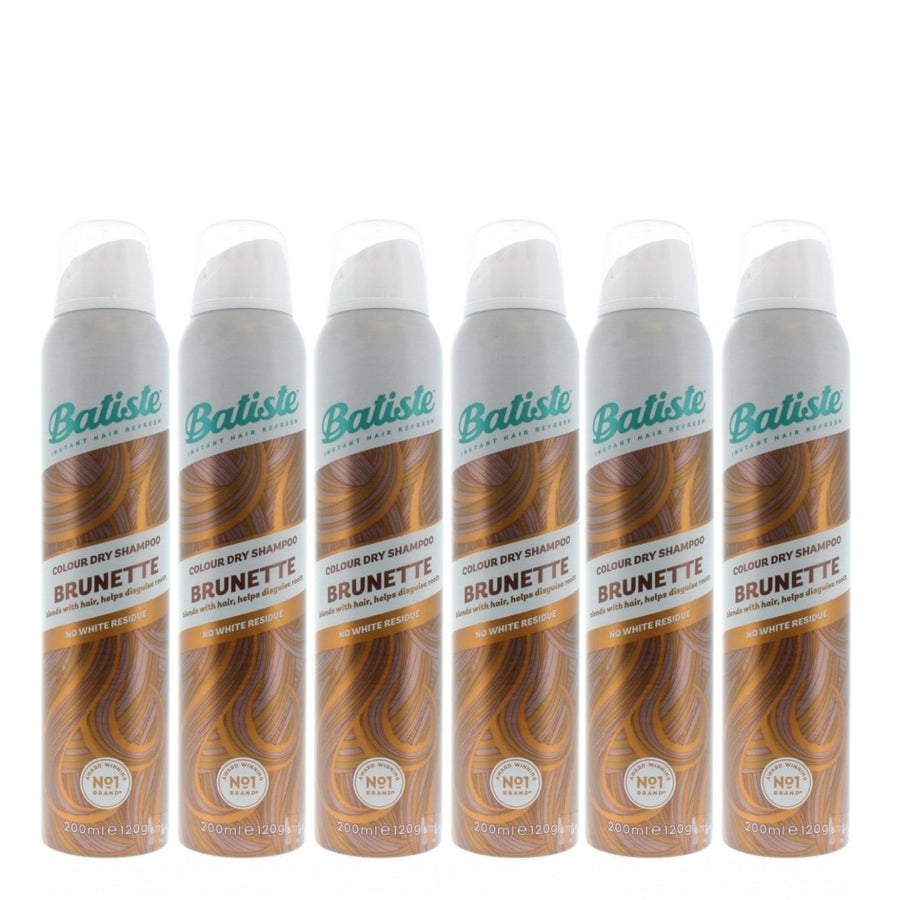 Batiste Dry Shampoo Brunette 200ml 6-Pack Instant Hair Refresh Color Cleanse Image 1