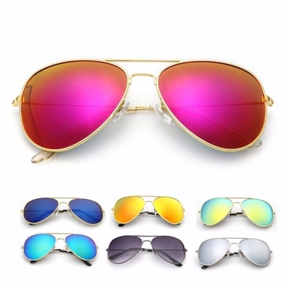 MIRRORED AVIATOR SUNGLASSES UV400 UNISEX  10 CHOICES Image 1