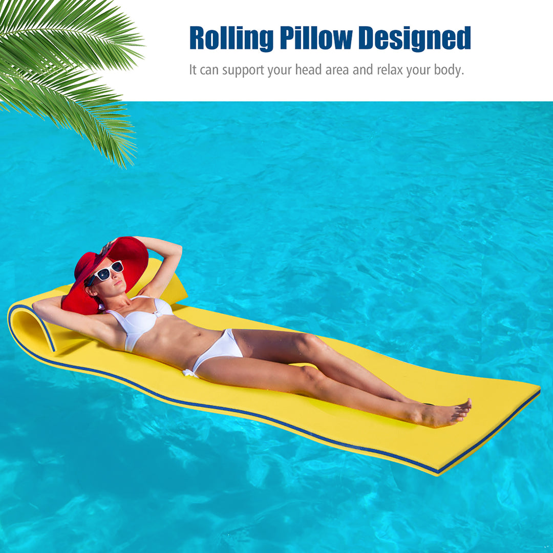 Costway 3-Layer Tear-Resistant Foam Floating Pad Island Water Sports Relaxing Image 2