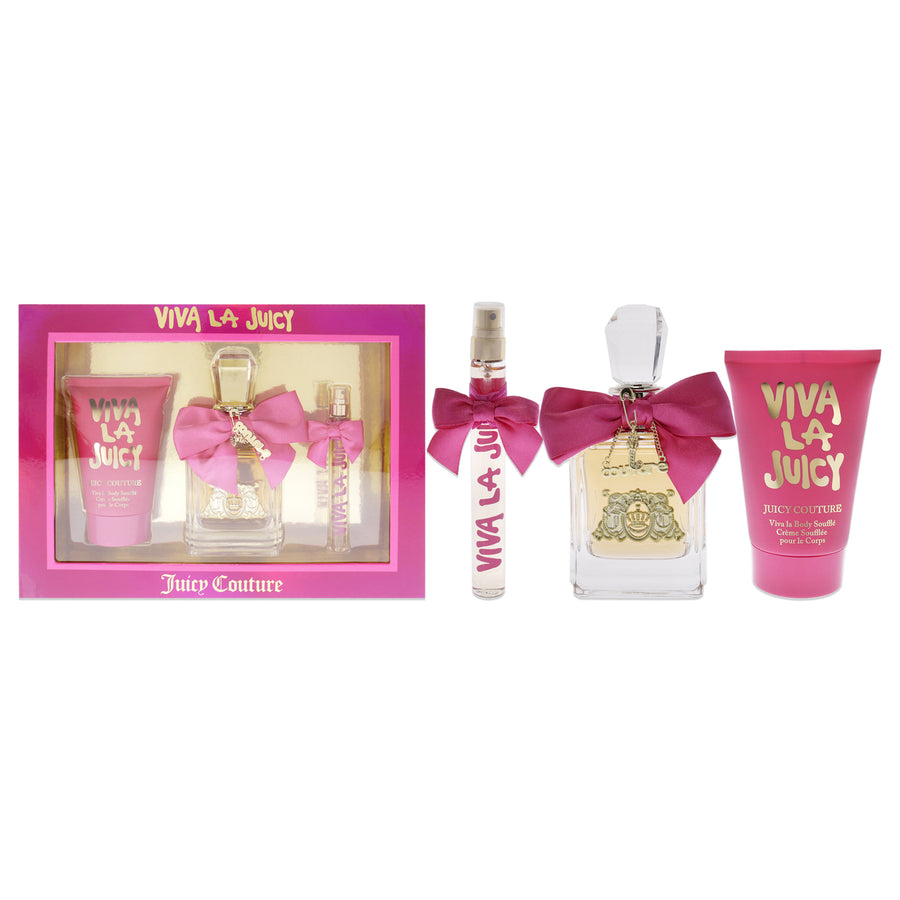 Juicy Couture Viva La Juicy 3.4oz EDP Spray4.2oz Viva La Body Lotion10ml EDP Spray 3 Pc Gift Set Image 1