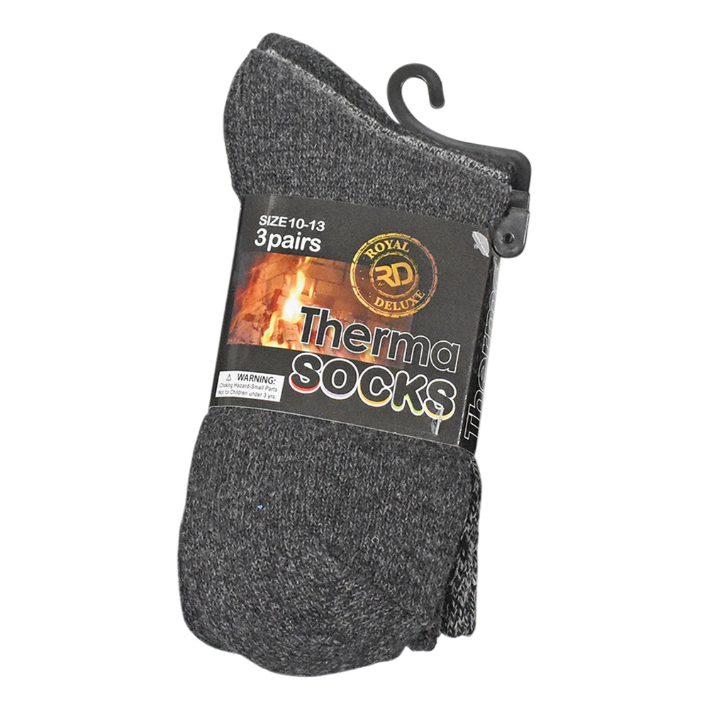 6-Pack Mens Thermal Socks Size 10-13 Image 2