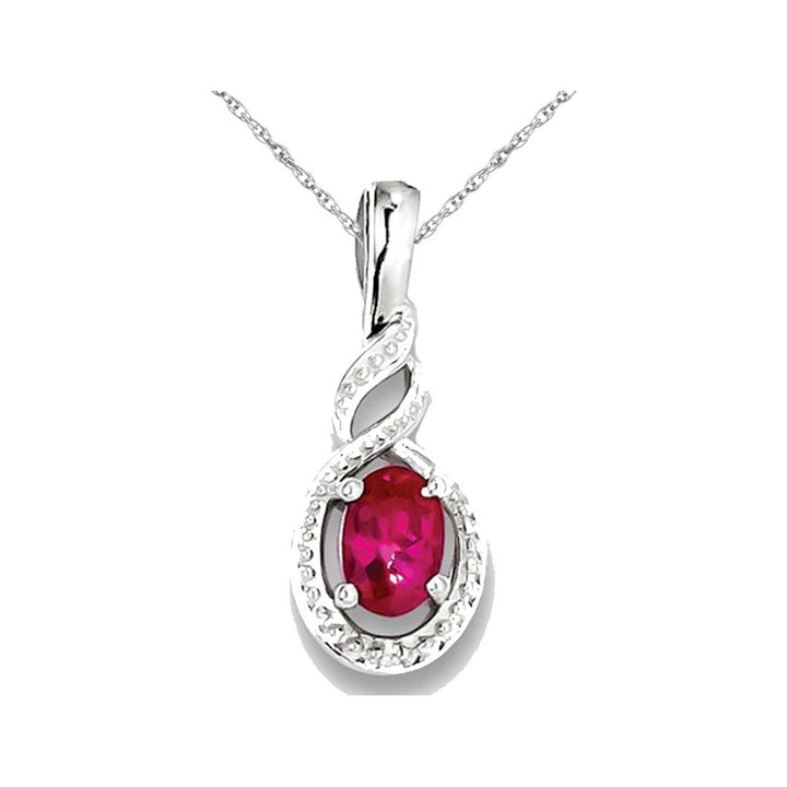 2/5 Carat (ctw) Lab Created Ruby Drop Infinity Pendant Necklace in Sterling Silver with Chain Image 1