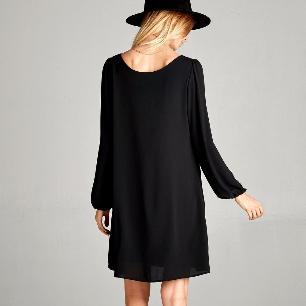 Classic Crepe Shift Dress Image 2